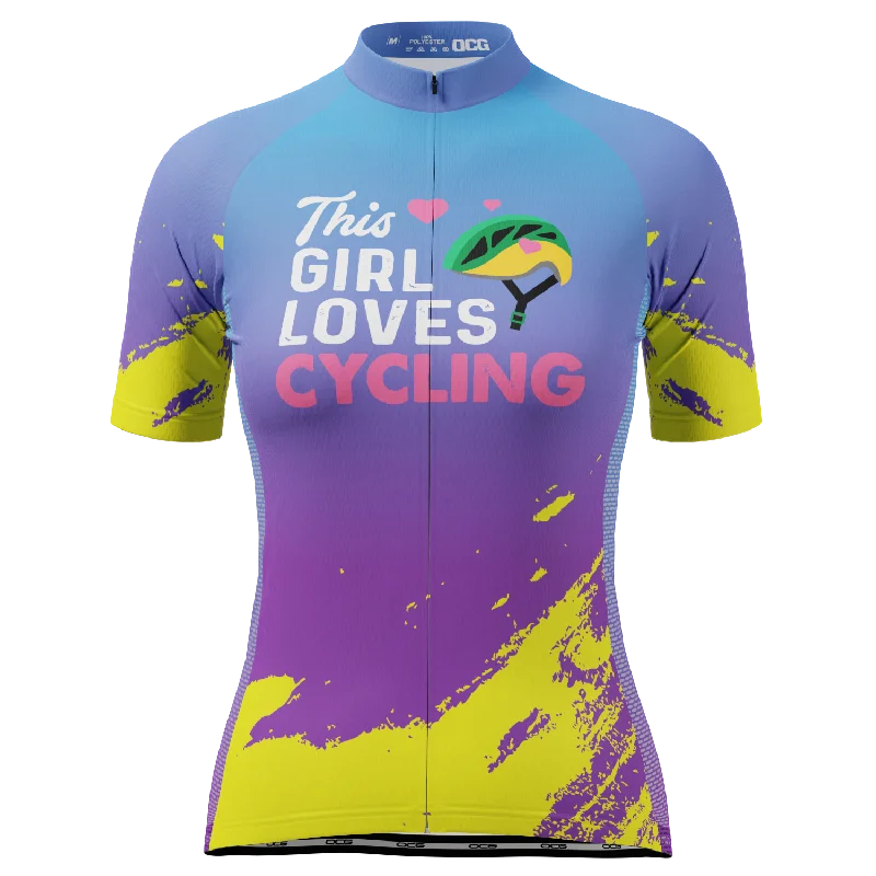 Women's This Girl Likes to Cycling Short Sleeve Cycling Jersey Bronze Jersey Tee