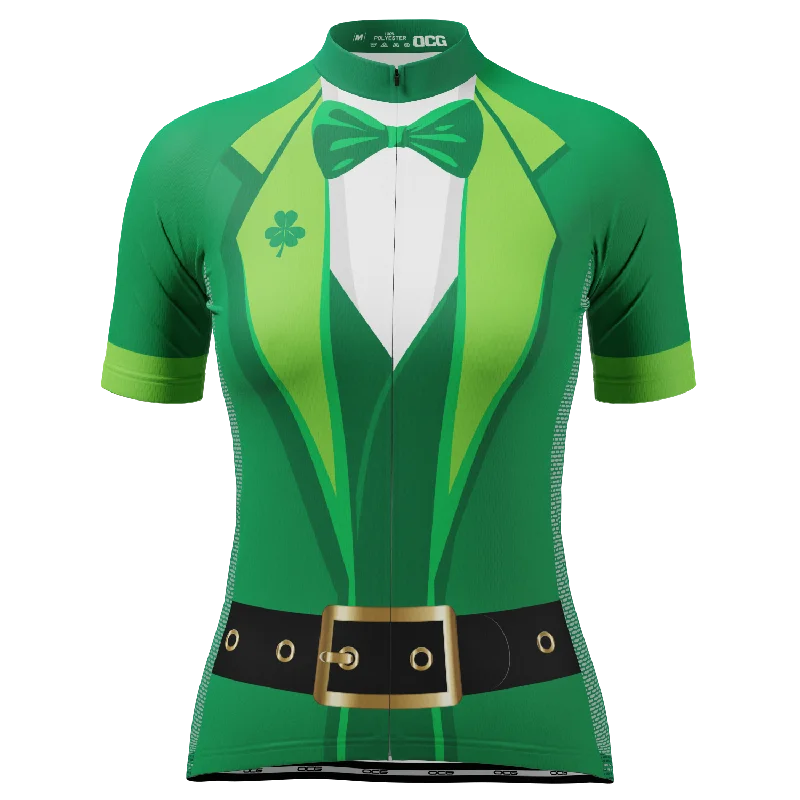 Women's Leprechaun Short Sleeve Cycling Jersey Textured Jersey Blouse
