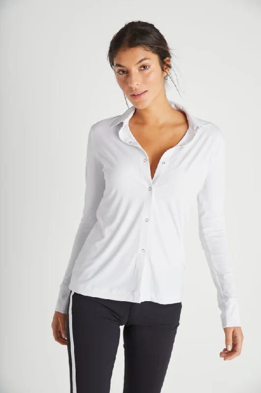 New Anatomie Danica Snap On Super Jersey Top Size S MSP $248 Silk Jersey Blouse