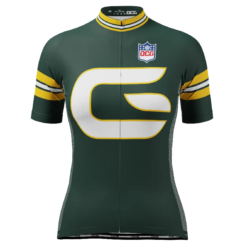 Women's Green Bay Football Short Sleeve Cycling Jersey Warm Jersey Shirt