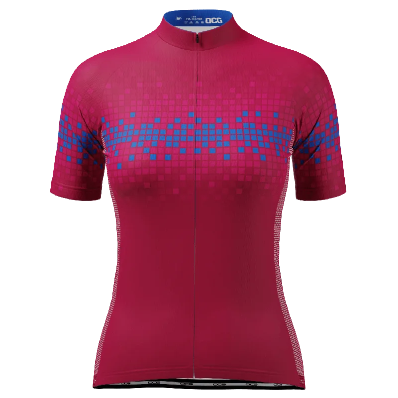 Women's Pixels Short Sleeve Cycling Jersey Bohemian Jersey Tee
