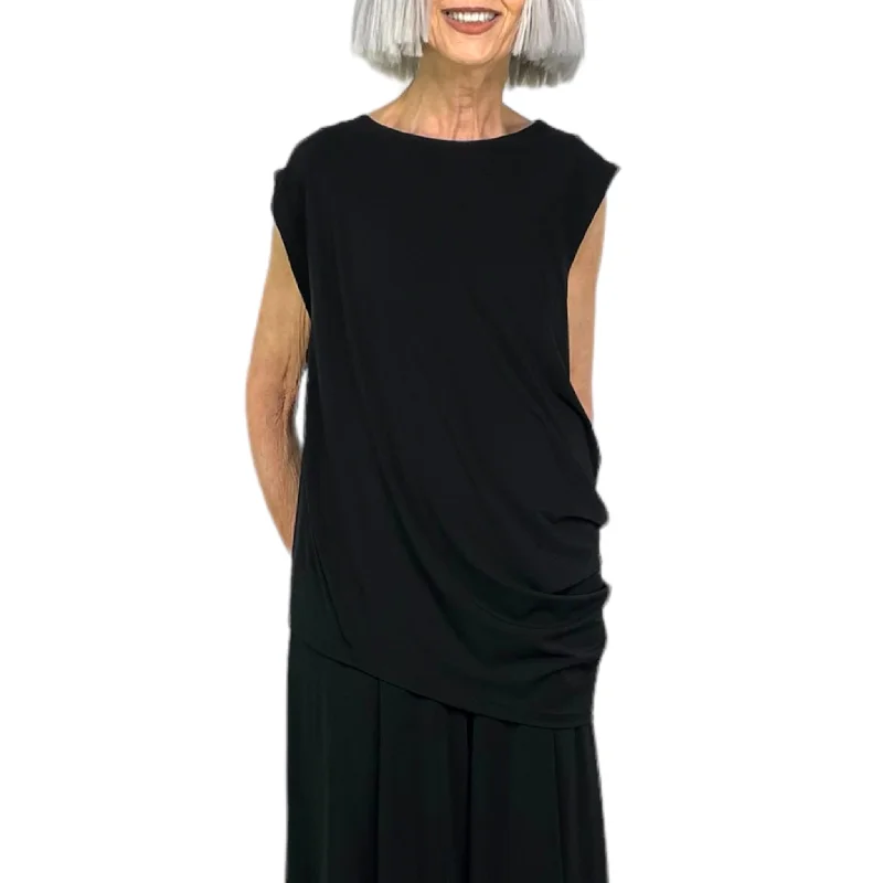 DRAPED JERSEY-38 SLEEVELESS TOP Fashion Jersey Blouse