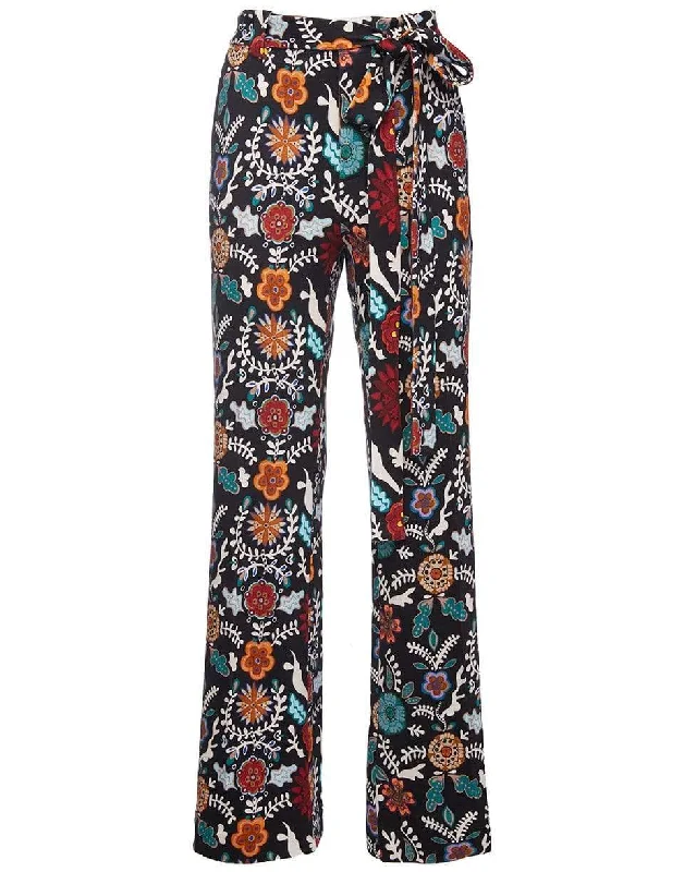 Fire Flower in Punto Milano Jersey Slit Pants Turtle Neck Jersey Shirt