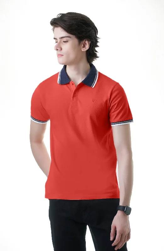 Tipped Polo Jersey Shirt Floral Jersey Blouse
