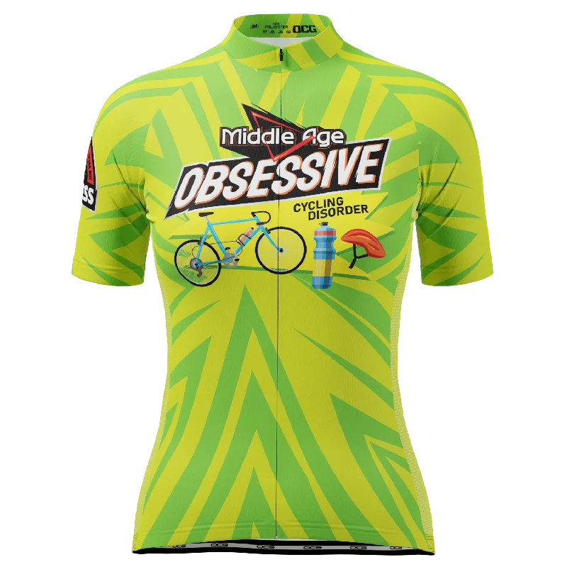Women's Middle Age Obsessive Cycling Disorder Short Sleeve Cycling Jersey Pink Jersey Tee Women's Middle Age Obsessive Cycling Disorder Short Sleeve Cycling Jersey Pink Jersey Tee