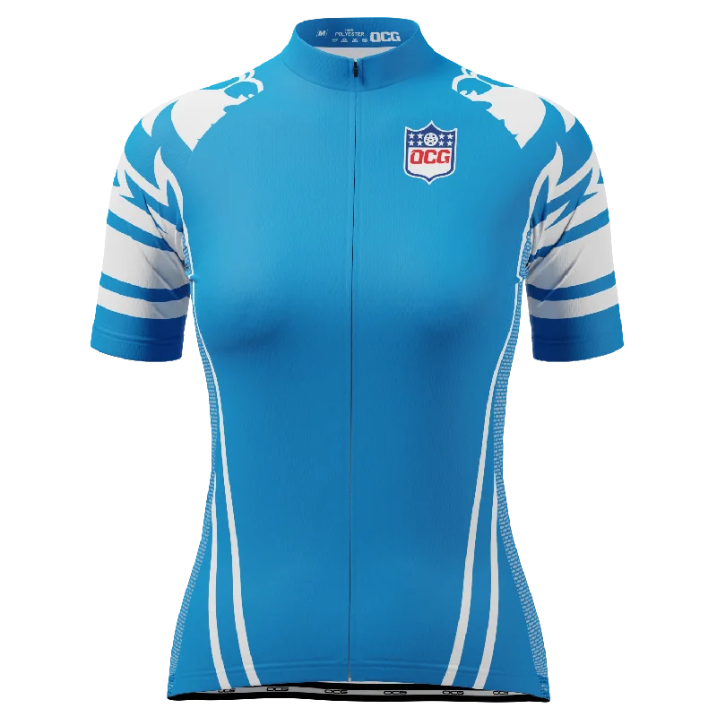 Women's Detroit Football Short Sleeve Cycling Jersey Summer Jersey Tee