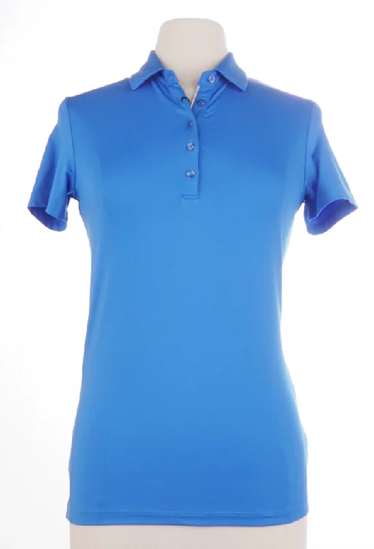 New Women's Dunning Player Finley Jersey Performance Golf Polo - Azure MSP$85 Casual Jersey Blouse New Women's Dunning Player Finley Jersey Performance Golf Polo - Azure MSP$85 Casual Jersey Blouse