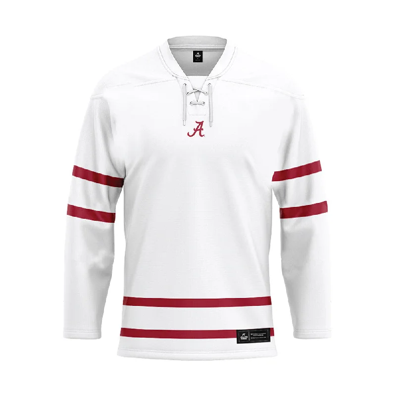 Alabama - NCAA Women's Swimming & Diving : Stella Watts - White Hockey Jersey Limited Edition Jersey Tee Alabama - NCAA Women's Swimming & Diving : Stella Watts - White Hockey Jersey Limited Edition Jersey Tee