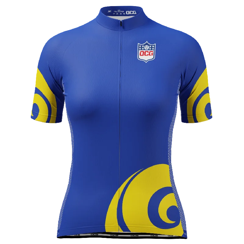 Women's Los Angeles Football Short Sleeve Cycling Jersey Silk Jersey Blouse