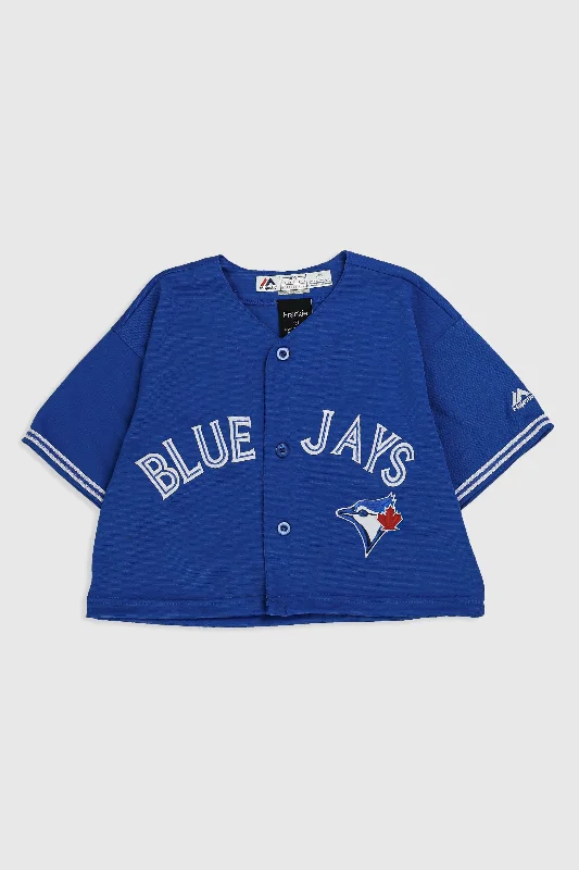 Rework Crop Blue Jays MLB Jersey - S Gold Jersey Tee