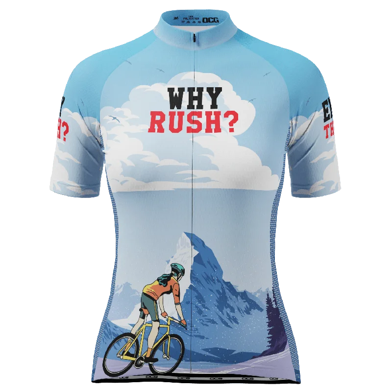 Women's Why Rush Short Sleeve Cycling Jersey Vintage Jersey Tee