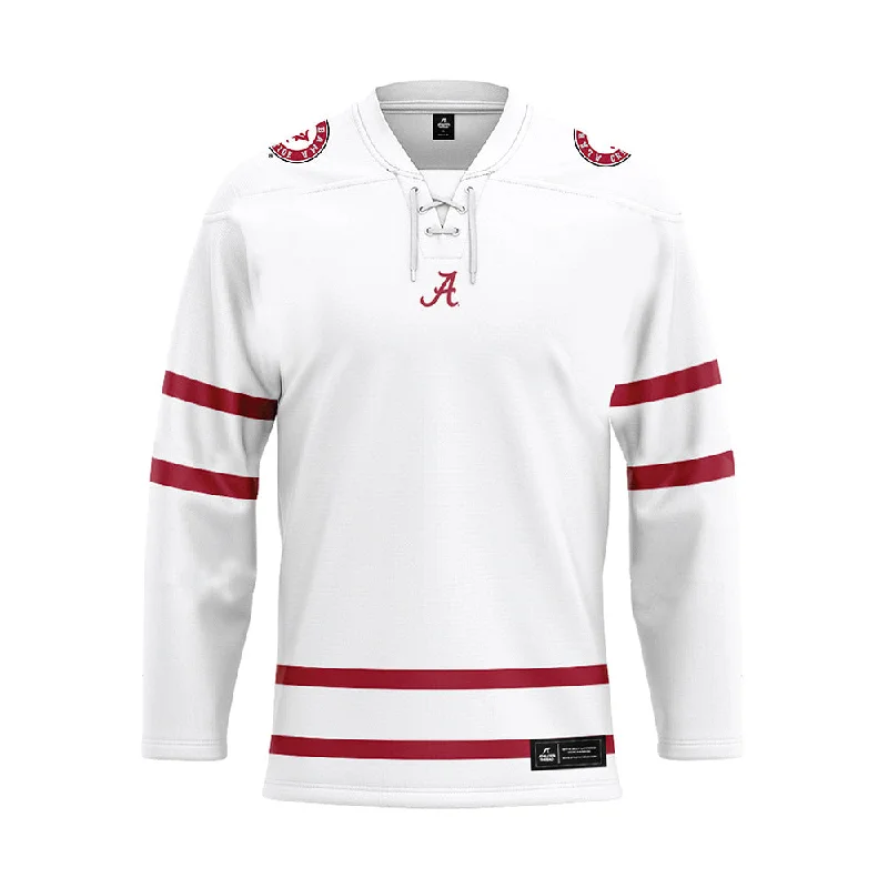 Alabama - NCAA Women's Swimming & Diving : Stella Watts - White Hockey Jersey Exclusive Jersey Tee Alabama - NCAA Women's Swimming & Diving : Stella Watts - White Hockey Jersey Exclusive Jersey Tee
