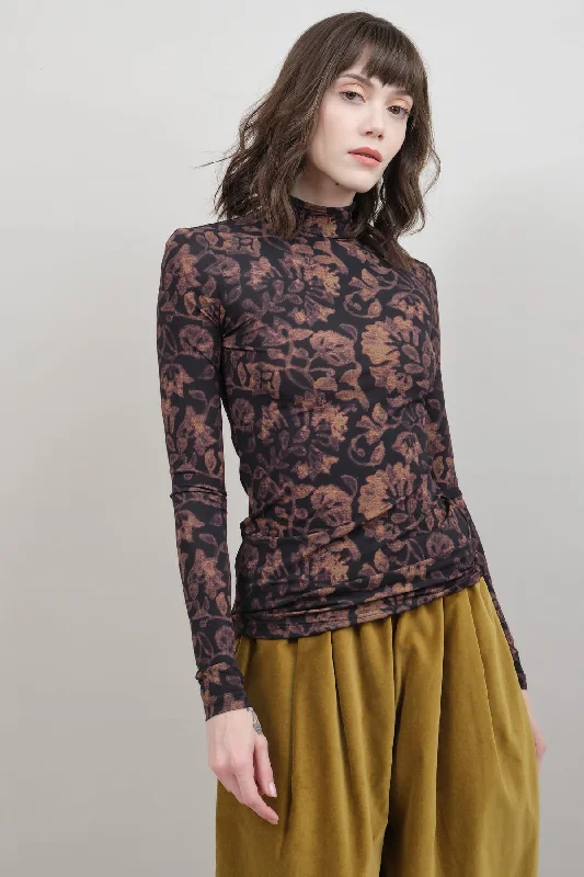 Taj Jersey Turtleneck Top Turquoise Jersey Tee