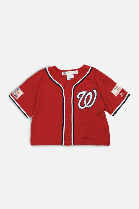 Rework Crop Washington Nationals MLB Jersey - XS Patterned Jersey Tee