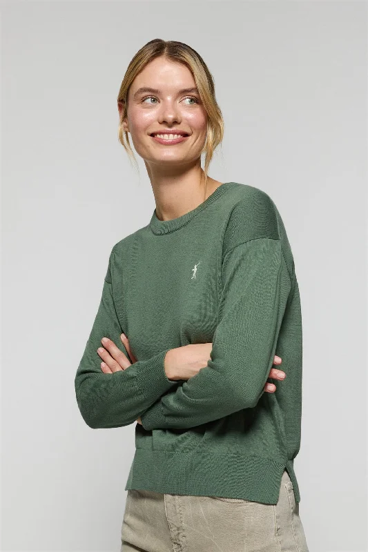 Jersey de punto color verde con cuello redondo y logo bordado Rigby Go Ruby Red Jersey Shirt Jersey de punto color verde con cuello redondo y logo bordado Rigby Go Ruby Red Jersey Shirt