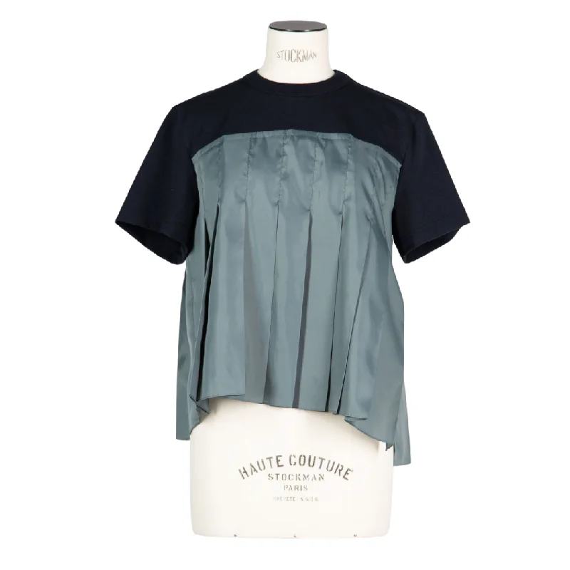 Nylon Twill x Cotton Jersey T Spring Jersey Blouse