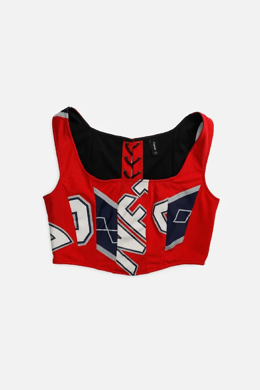 Rework New Jersey Nets NBA Corset - L V Neck Jersey Blouse