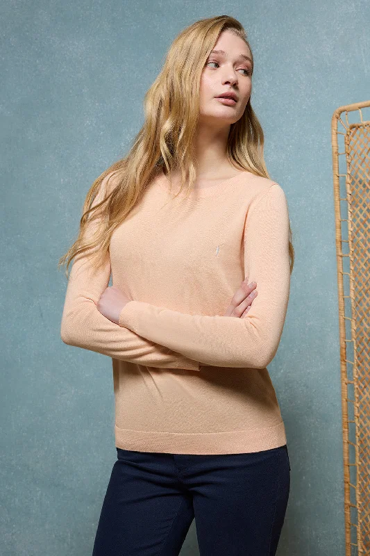Jersey color melocotón de punto básico con cuello redondo y logo Rigby Go Glamorous Jersey Tee