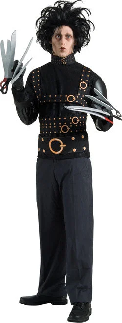 Men's Edward Scissorhands Halloween Fancy Dress 1980s Movie Costume + Wig Tunics Gym athletic