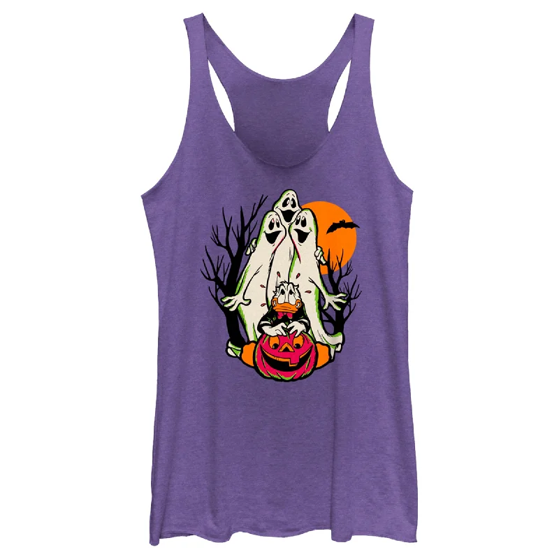 Women's Mickey & Friends Halloween Donald Duck Ghosts Racerback Tank Top soft tank top