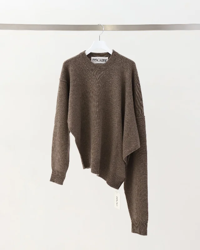 Asymmetry Sweater Front Pockets Side Pockets Patch Pockets