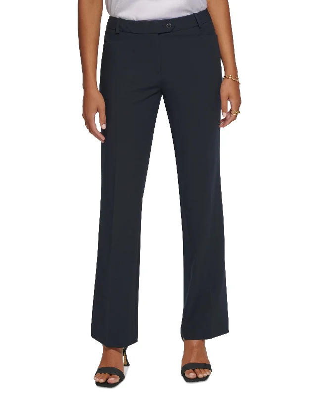 Women's Modern Fit Trousers, Regular & Petite Wide Leg Loose Fit Mid Waist