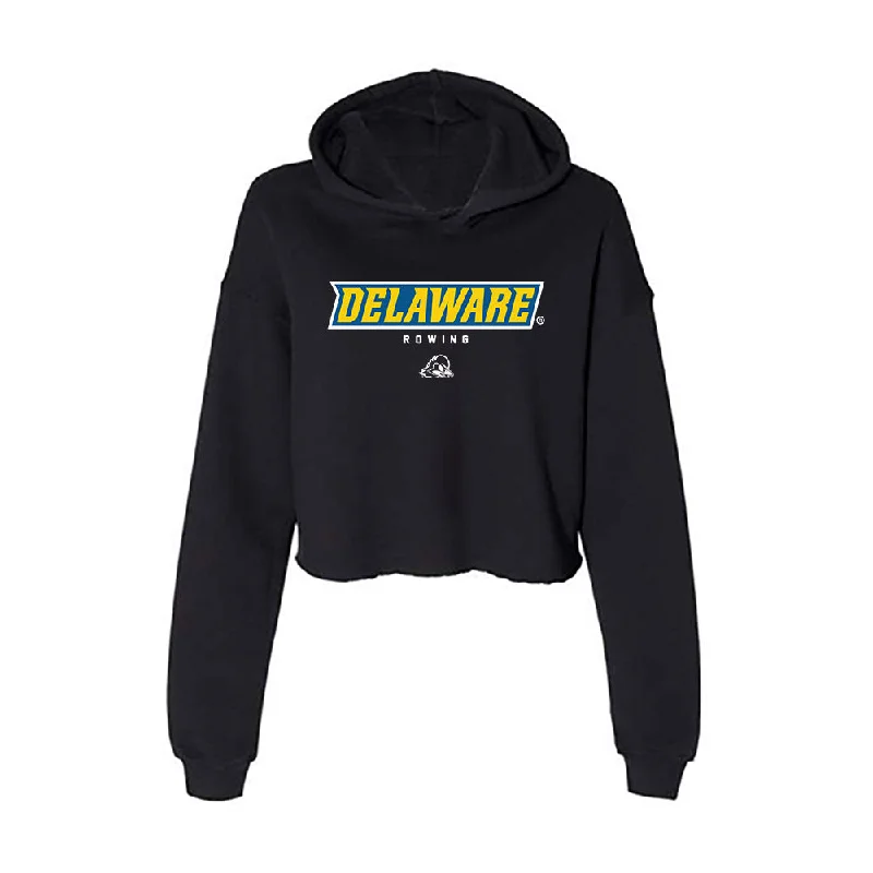 Delaware - NCAA Women's Rowing : Ava Moretti - Women's Crop Fleece Hoodie Hoodie with Full-Zip Functional Layering