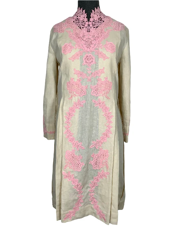 Gucci Linen and Lace Kaftan Dress Size S Tunics Chic fashionable