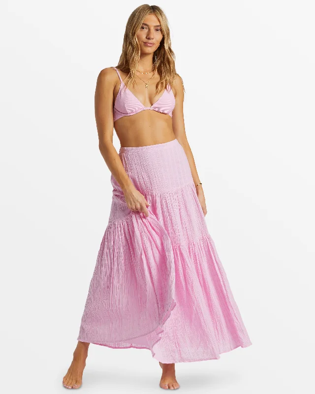 Sol Tiered Maxi Skirt - Pink Dream lace skirt delicate