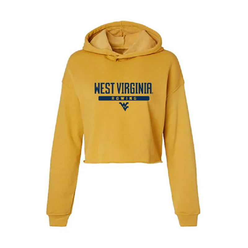 West Virginia - NCAA Women's Rowing : Ryleigh Williams - Women's Crop Fleece Hoodie Hoodie with High Neck Warm Protective