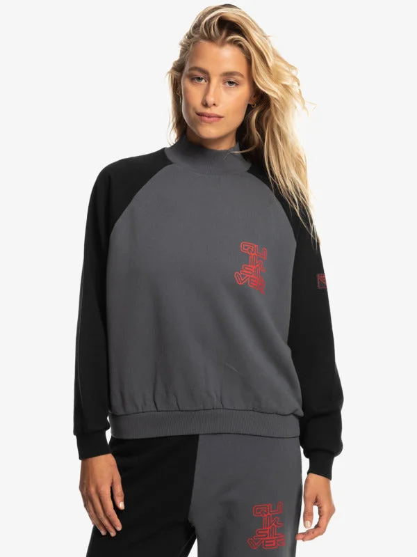 Quiksilver X Stranger Things Upside Down Crew Sweater Satin Blend Silk Blend Wool Blend