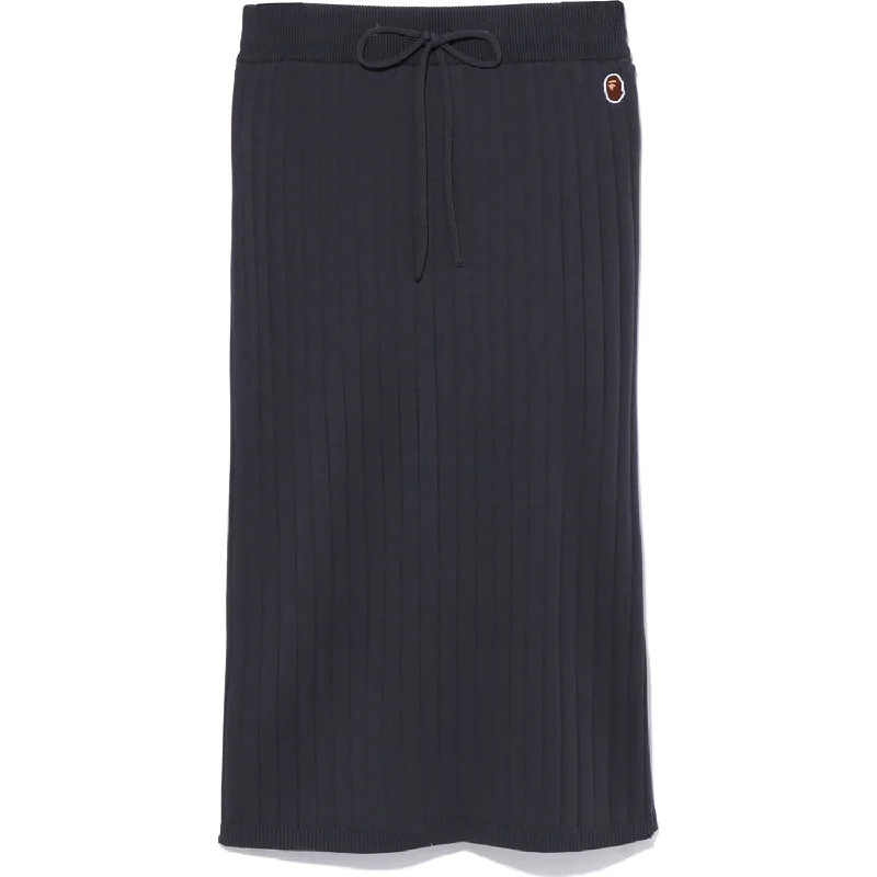 ONE POINT RIB SKIRT LADIES leather skirt bold
