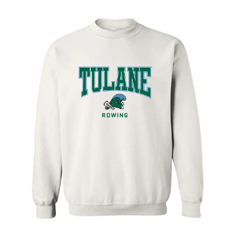 Tulane - NCAA Women's Rowing : Ava Anderson - Crewneck Sweatshirt Hoodie with Hem Raw Edge Edgy Unfinished