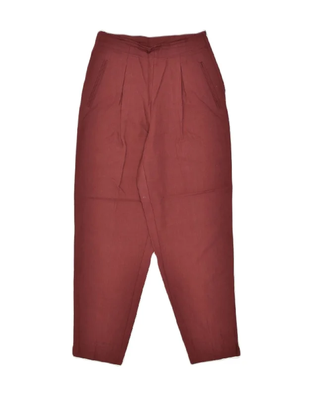 STEFANEL Womens Pegged Casual Trousers IT 42 Medium W26 L28 Burgundy Trousers Prom Sequined STEFANEL Womens Pegged Casual Trousers IT 42 Medium W26 L28 Burgundy Trousers Prom Sequined