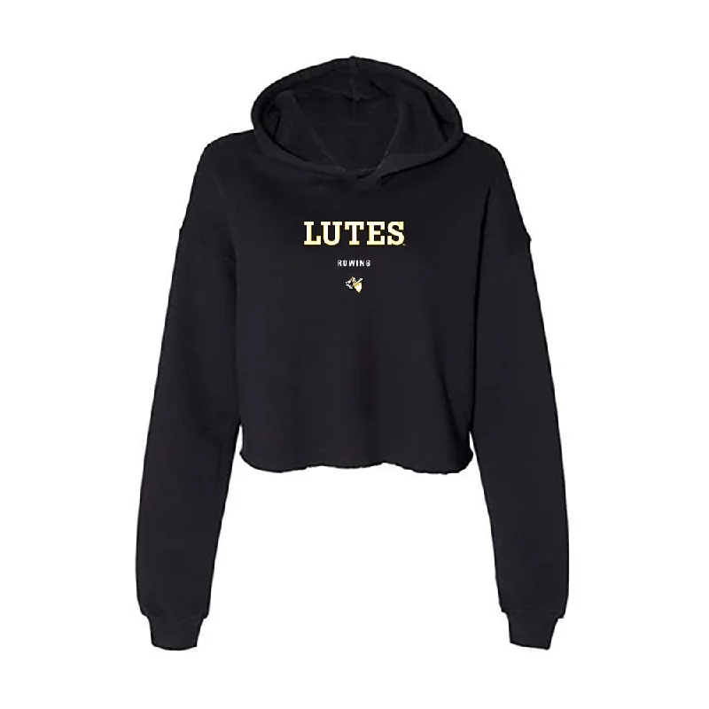 PLU - NCAA Women's Rowing : Louisa Compton - Women's Crop Fleece Hoodie Hoodie with Mesh Breathable Sporty