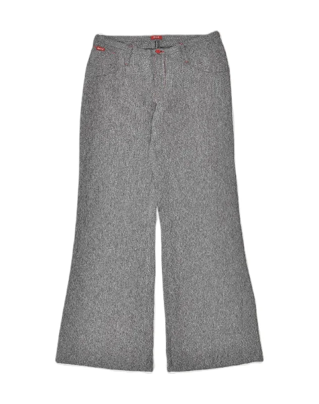 ONYX Womens Flare Casual Trousers IT 40 Small W27 L30 Grey Polyester Trousers Modern Contemporary ONYX Womens Flare Casual Trousers IT 40 Small W27 L30 Grey Polyester Trousers Modern Contemporary