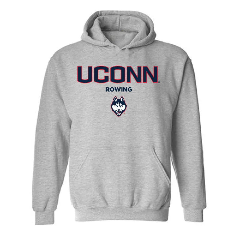 UConn - NCAA Women's Rowing : Emily Rossmeisl - Classic Shersey Hooded Sweatshirt Hoodie with Rolled Sleeves Casual Relaxed