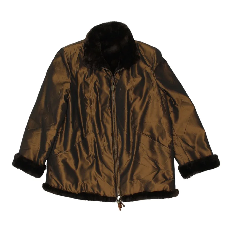 Vintage Womens Brown Soft Wool Lined Jacket | High End Luxury Coat VTG Satin Jacket Silk Jacket Chiffon Jacket Vintage Womens Brown Soft Wool Lined Jacket | High End Luxury Coat VTG Satin Jacket Silk Jacket Chiffon Jacket