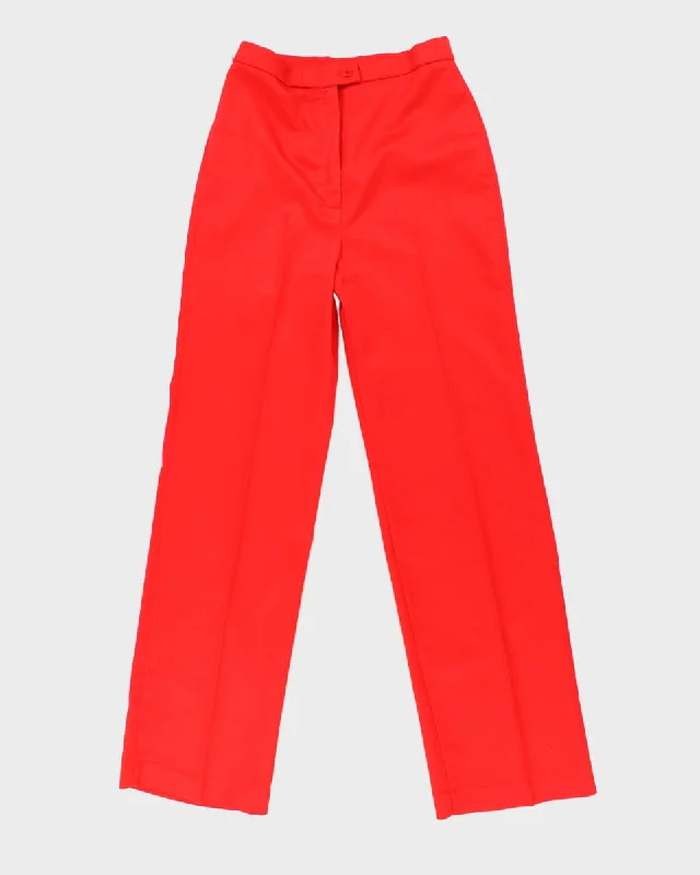 Vintage 70s/80s Alex Colman Red Trousers - W28 L32 Trousers Satin Smooth