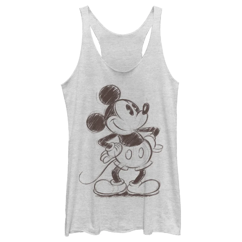 Women's Mickey & Friends Retro Mickey Mouse Sketch Racerback Tank Top strapless tank top