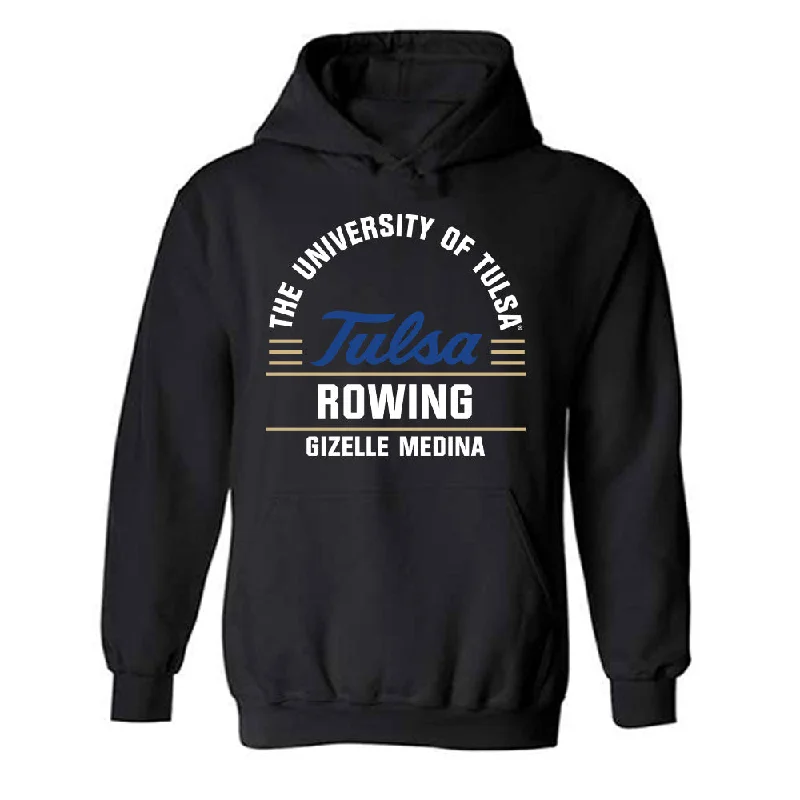 Tulsa - NCAA Women's Rowing : Gizelle Medina - Classic Fashion Shersey Hooded Sweatshirt Hoodie with Slit Hem Functional Movement