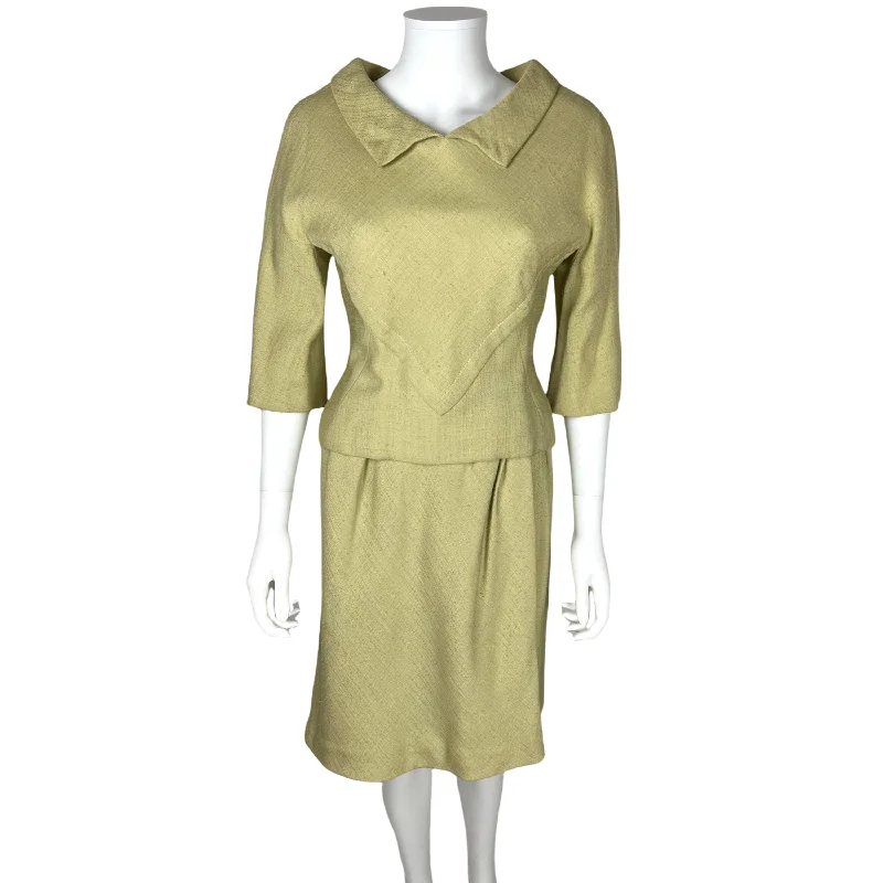 Vintage 1960s Skirt Suit Italian Couture - Irene Galitzine  M flowy skirt hem