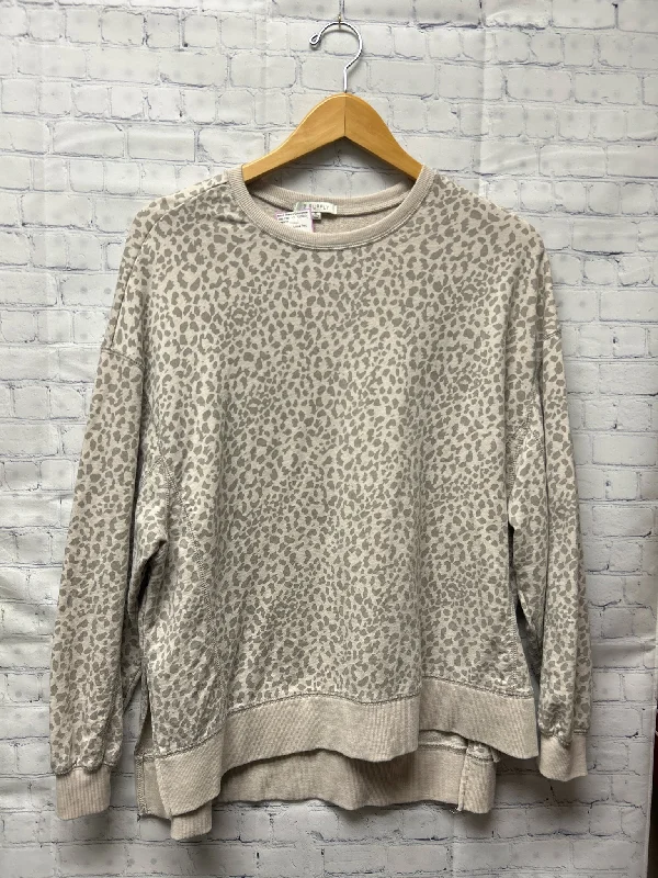Size X-Small Ladies Tan Animal Print Sweatshirt Hoodie with Logo Branding Identity