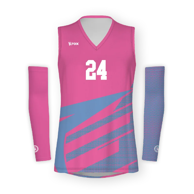 Angle Women's Sleeveless with Sleeves Sublimated Volleyball Jersey Minimalist Jersey Tee