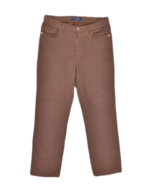 TRUSSARDI JEANS Womens Tapered Casual Trousers W31 L25 Brown Trousers Modern Contemporary