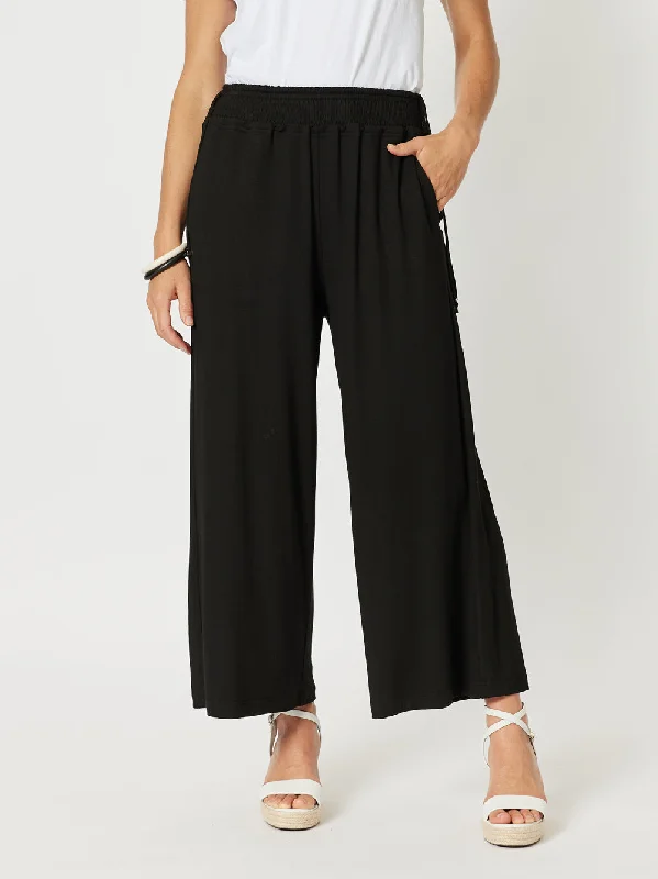 Wide Leg Jersey Pant - Black Dark Color Jersey Shirt