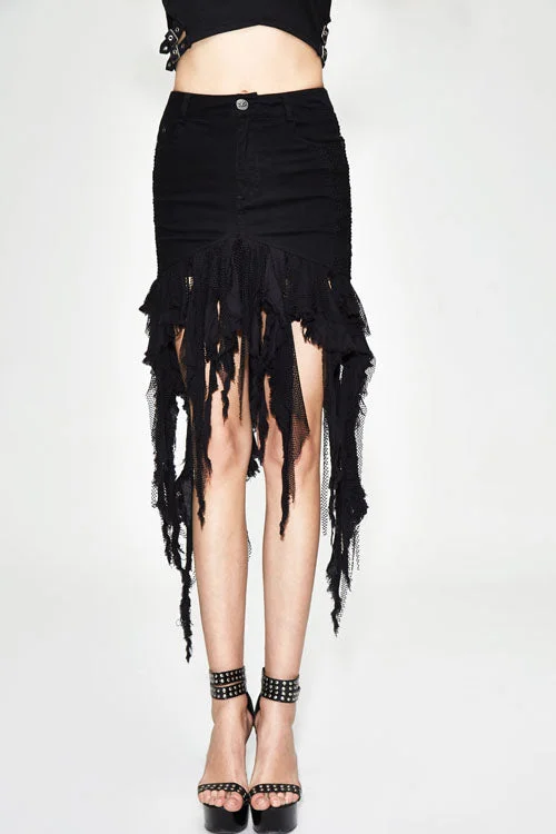 Black Punk Irregular Strip Tattered Sexy Womens Half Package Hip Skirt velvet skirt rich Black Punk Irregular Strip Tattered Sexy Womens Half Package Hip Skirt velvet skirt rich