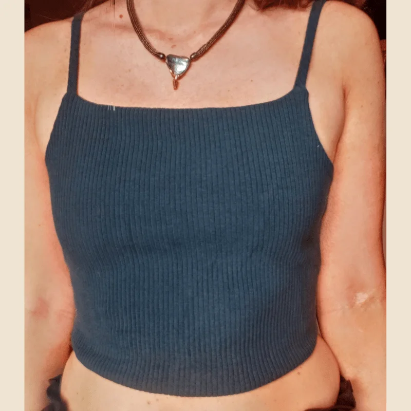 Deadstock Emerald Green Ribbed Crop Tank/Bra gym tank top
