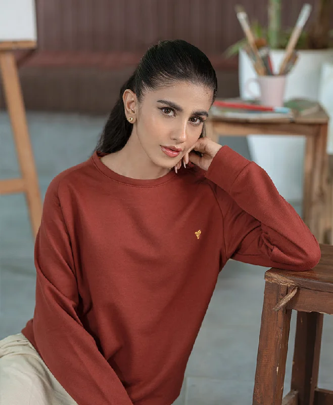Copper Sweatshirt (Women) Hoodie with Thumb Holes Functional Cozy
