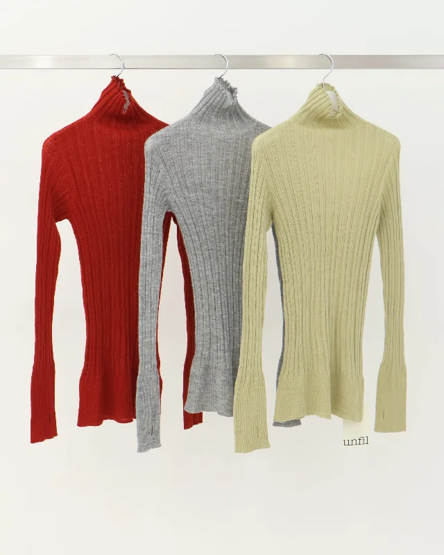 royal baby alpaca random ribbed-knit high-neck sweater Mesh Fabric Canvas Fabric Denim Fabric